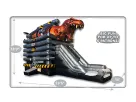 29-foot T-Rex bounce house rental in Dallas with attached slide, ideal for Plano birthday parties and dinosaur-themed events.