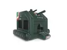 Military-themed green tank bounce house rental in Austin, perfect for ages 3-8 birthday parties and army celebrations in Kyle.