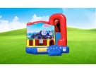 Thomas the Tank Engine 4in1 combo bounce house rental in Austin with integrated slide—ideal for Leander parties.