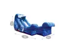 Tobogán acuático de onda azul de 38 pies disponible para renta en Austin — perfecto para eventos en Kyle.