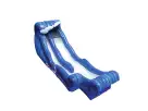 Tobogán acuático azul y blanco en renta en Austin, ideal para niños desde 3 años en fiestas en Kyle.