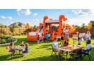Tiger Belly bounce house rental in Houston with dual water slides—ideal for Conroe parties and large backyard events.
