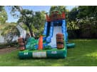 Tropical Tiki Falls water slide rental with pool in Austin—ideal for Round Rock backyard parties and events.