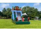 Tropical water slide rental in Austin with dual slides and splash pool, ideal for Pflugerville summer parties.