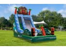 Dual-lane tropical water slide rental in Austin with pool—perfect for Georgetown summer parties and events.