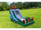 Tropical water slide rental in Austin with integrated pool, ideal for San Marcos summer parties.