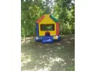 Funhouse Jumper bounce house rental in Austin—compact castle-style moonwalk perfect for Georgetown backyard parties.