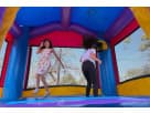Pink Castle bounce house rental in Austin with compact design ideal for Georgetown birthday parties.
