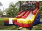 Renta de tobogán acuático Ninja Turtles doble en Dallas — ideal para fiestas con diversión mojada y seca en patios residenciales.