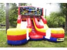 16ft Ninja Turtles double water slide rental in Houston — wet or dry fun perfect for Katy backyard parties.