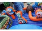 SpongeBob toddler obstacle course rental in Dallas with colorful clown designs, ideal for Fort Worth birthday parties.