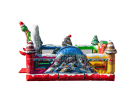Festive Christmas bounce house rental in Dallas with soft play features ideal for toddlers, featuring candy canes and holiday