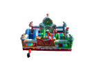 Toddlerville Christmas bounce house rental en Austin ideal para fiestas de niños pequeños con áreas de juego suave y diseño