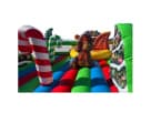 Toddler Christmas bounce house rental in Houston with soft play pop-ups and candy cane details, ideal for Katy holiday parties.