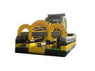 Perfect for Arlington birthday parties, this yellow obstacle course rental in Dallas features a rock climb, dual slides