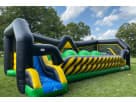 Toxic Run Wipe-Out Challenge obstacle course rental in Austin with dual slides, ideal for Leander birthday parties.