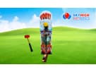 Train Kiddie High Striker game rental in Austin—interactive carnival game with mallet perfect for Kyle birthday parties