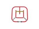 Red Tricycle Race Track inflatable rental in Dallas with two-rider competition design, ideal for kids' birthday parties