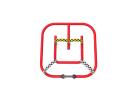 Red Tricycle Race Track inflatable rental in Dallas with two-rider competition design, ideal for kids' birthday parties