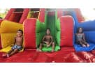 3 Lane Rainbow Wet/Dry Slide rental in Houston—perfect for Katy birthday parties with multiple kids racing simultaneously.