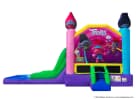 Trolls bounce house rental in Houston with wet and dry slide options, perfect for Cypress birthday parties.
