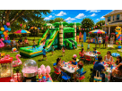 Palm Tree Bounce House Combo Rental Kids climbing