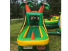 Baseball-themed bounce house with dual slides available for rental in Dallas—perfect for Plano sports parties and backyard events.