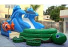 Turtle Beach water slide rental in Dallas with turtle pool—perfect for Irving summer parties.