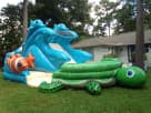 Turtle Beach water slide rental in Dallas with large turtle pool, perfect for Plano backyard parties and events.