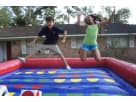 Perfect for Sugar Land parties, this red and blue Inflatable Twister rental in Houston features interactive gameplay for kids