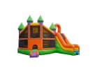 Perfect for Dallas birthday parties, this colorful Ultimate 3-in-1 bounce house rental features a rock wall, dual slides