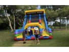 Perfect for Frisco birthday parties, this 22ft rock wall slide rental in Dallas features heavy-duty climbing grips ideal for all