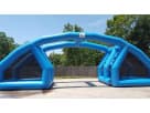Perfect for Dallas summer parties, this blue Water Balloon Battle rental features dual archway entrances ideal for two-team water