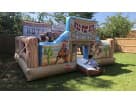 Austin western toddler combo rental with interactive play areas and cowboy-themed slide for Cedar Park backyard parties.