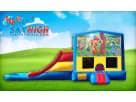 Perfect for Arlington birthday parties, this Winnie the Pooh 3in1 obstacle course rental in Dallas features a wet or dry slide.