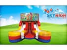 Winnie the Pooh water slide rental in Austin with dual lanes, ideal for kids' parties in Georgetown.