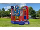Perfect for Dallas birthday parties, this Disney 4in1 bounce house rental features dual slides ideal for wet or dry play.