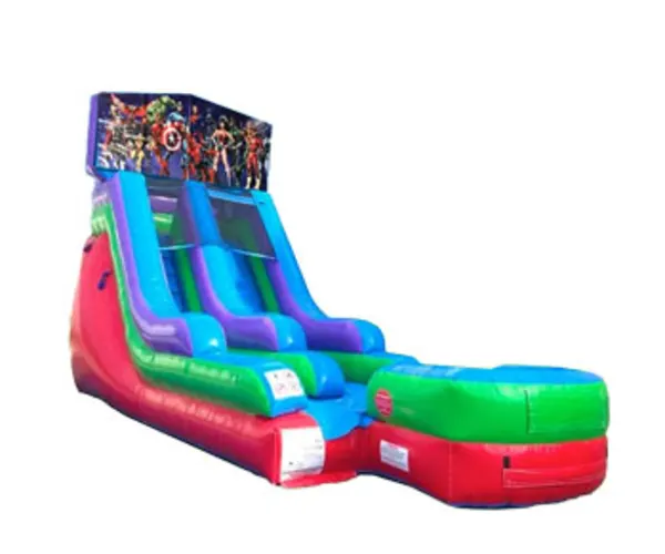 15ft Superheroes Retro (Dry or Wet/Water Slide)