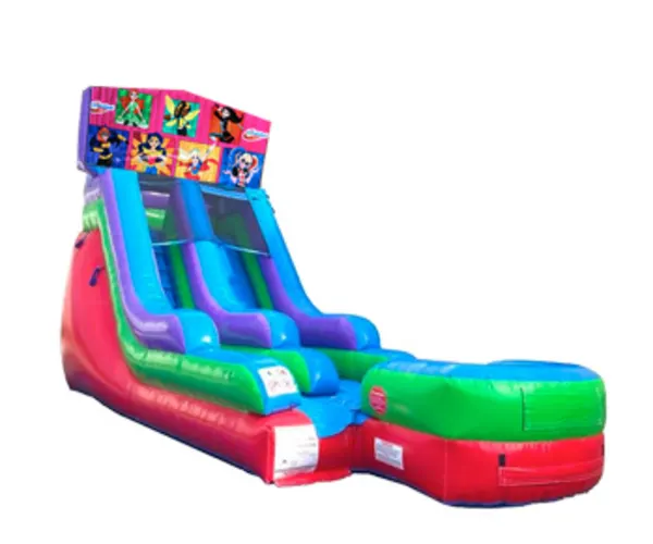 15ft DC Super Hero Girls Retro Wet/Dry Slide
