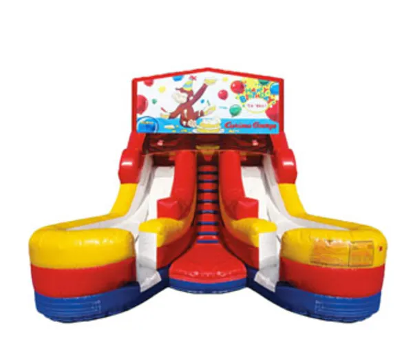 16ft Curious George Dual Lane (Wet/ Dry) Slide