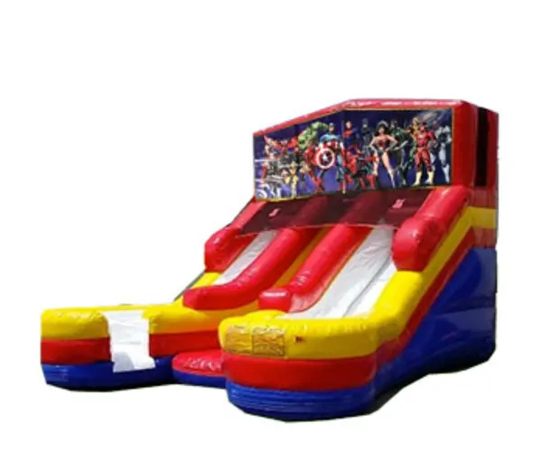 16ft Double Lane Super Heroes (Wet/Dry) Slide