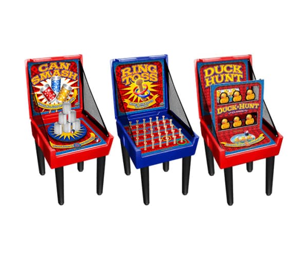 3 Carnival Games (Can Smash, Ring Toss, Duck Hunt) Package