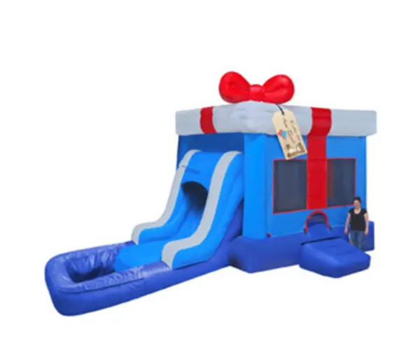 3in1 Birthday / Gift Box EZ Bounce House Combo w/ Wet or Dry Slide