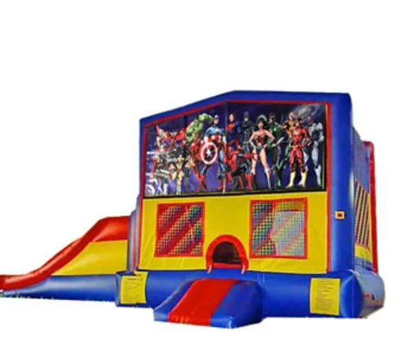 3in1 Super Heroes Bounce House Moonwalk w/ Wet or Dry Slide