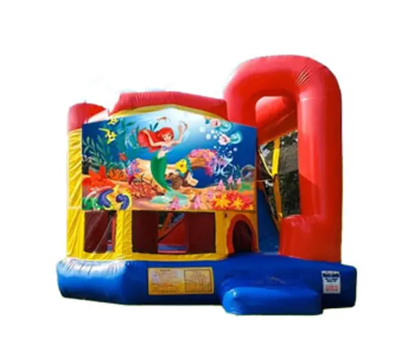 4in1 Little Mermaid Bounce House Combo w/ Wet or Dry Slide