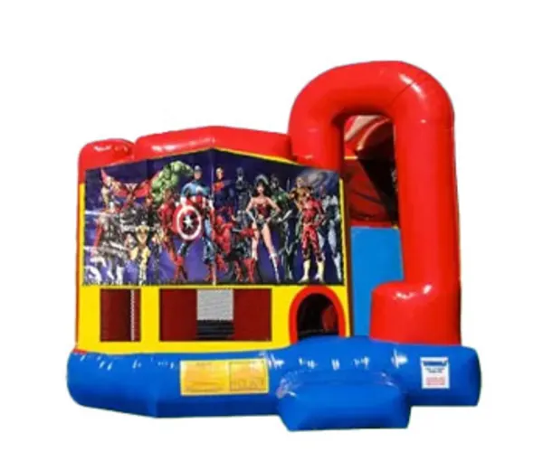4in1 Super Heroes Bounce House w/ Wet or Dry Slide