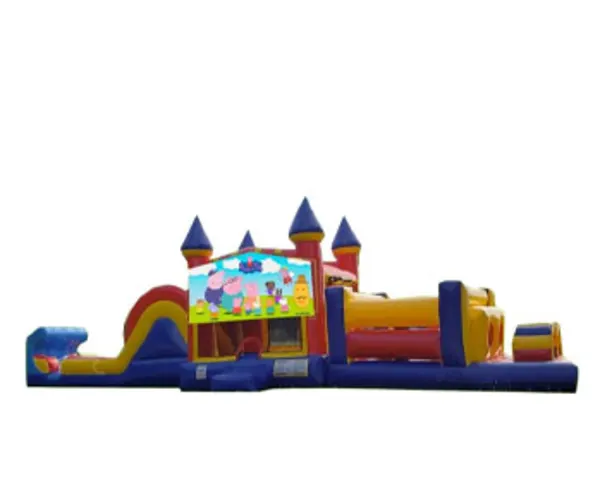 50ft Peppa Pig Obstacle w/ Wet or Dry Slide
