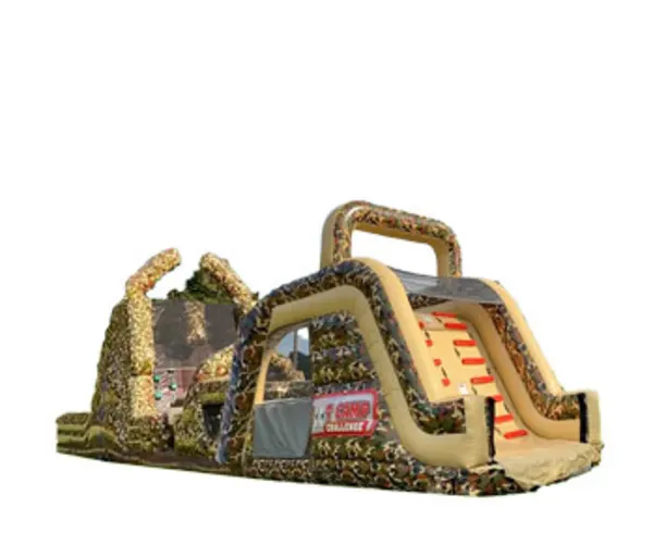 65ft Military Boot Camp Leap of Courage Obstacle with Double Dry Slide
