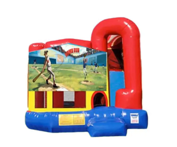 4in1 Baseball Bounce House Combo w/ (Dry or Wet/Water Slide)