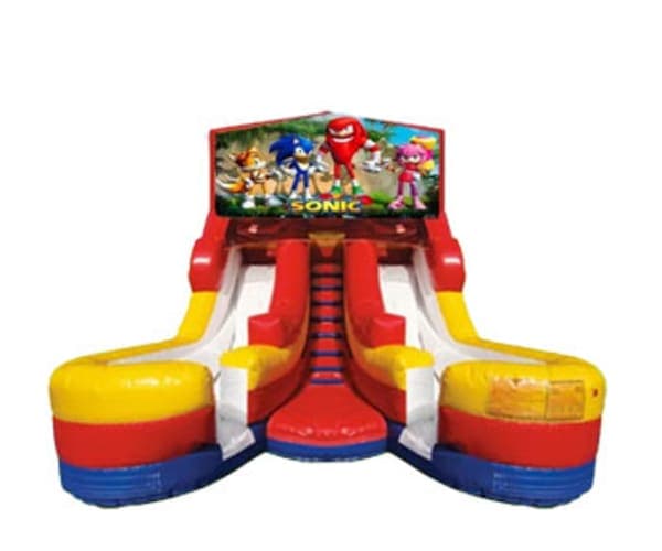 Tobogán Doble Carril Sonic the Hedgehog de 16 pies (Húmedo o Seco)
